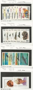 Tanzania, Postage Stamp, #985A-O, 1287, 89-93, 1655-6 Mint NH, 1992-98, JFZ