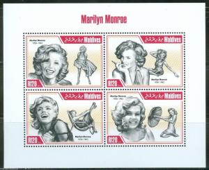 MALDIVES  2013  MARILYN MONROE SHEET    MINT NH