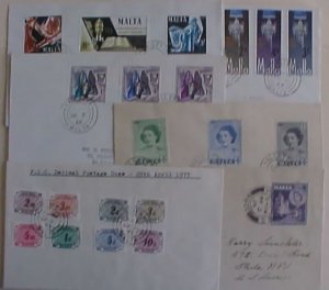 MALTA FDC 1954 / 1972 6 DIFF