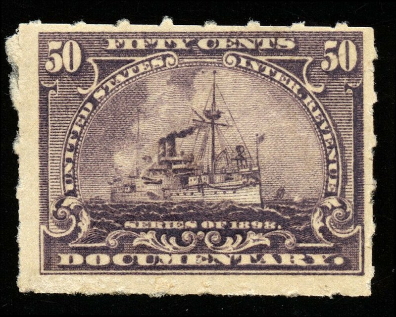 B268 U.S. Revenue Scott R171 50-cent Battleship mint never hinged