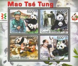 GUINE BISSAU 2011 SHEET MAO TSE TUNG ZEDONG PANDA BEARS WILDLIFE