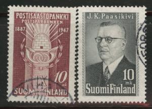 FINLAND SUOMI Scott 263-264 used 1947 stamps