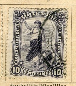 URUGUAY; 1901 early classic pictorial issue fine used 10c. value