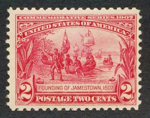 UNITED STATES 329 MINT HINGED F-VF 2c JAMESTOWN