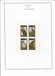 STAFFA - 1982 - Birds - Sheet - Mint Light Hinged - Private Issue