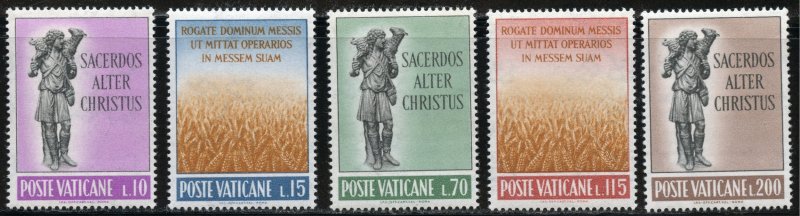 Vatican City Scott 330-34 MNHOG - 1962 Priesthood Complete Set - SCV $3.75