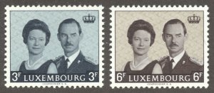 Luxembourg Scott 415-16 MNHOG - 1964 Grand Duke Jean Royal Accession - SCV $0.70