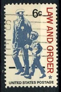 USA 1968 Scott 1343 used - 6c Law & Order, Policeman & child