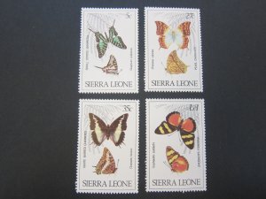 Sierra Leone 1980 Sc 487-90 Butterfly set MH