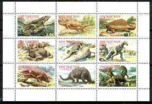 INGUSHETIA -1998 - Dinosaurs - Perf 9v Sheet - Mint Never Hinged-Private Issue