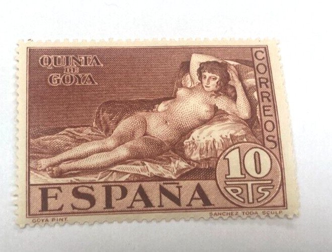 KAPPYSTAMPS  SPAIN #399 1930 10p GOYA NUDE  MINT LH  H29