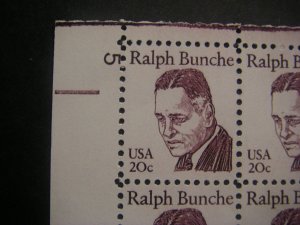 Scott 1860, 20c Ralph Bunche, PB4 #5 x4, Matched Set, MNH Great Americans Beauty