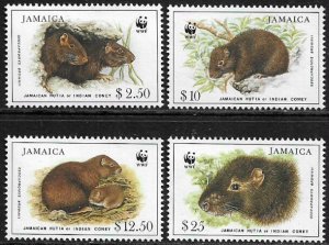 Jamaica #857-60 Mint Never Hinged Set - WWF - Jamaican Hutia