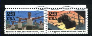 USA 2559b,c  Pair   used 1991  PD