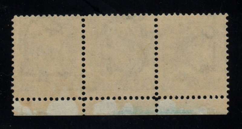 #335 1908 5c Blue Washington Mint OGNH  Plate# Strip of 3