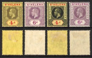 St Helena SG83/6 1912/3 Set of 4 M/M Cat 41.25 pounds