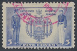 USA  Sc# 794 oddity for cancel  Naval Academy Used  see details & scans