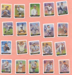 Full set of 20 Legends of Baseball singles, 3408, start@ $FV