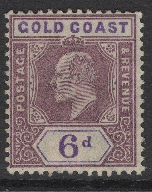 GOLD COAST SG43 1902 6d DULL PURPLE & VIOLET MTD MINT