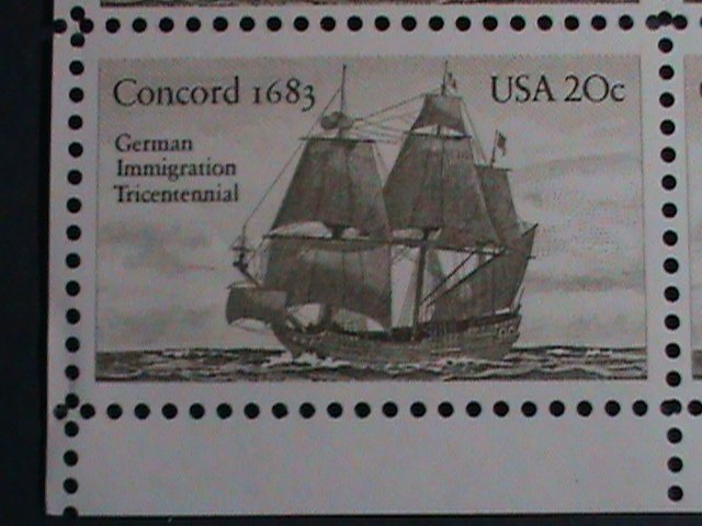 ​UNITED STATES -1983 SC#2040 CONCORD SHIP 1683 MNH BLOCK OF 4 VERY FINE