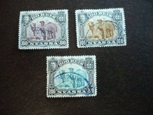 Stamps - Nyassa - Scott# 34, 35, 37 - Used Partial Set of 3 Stamps