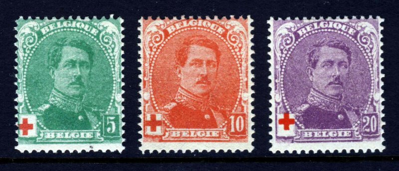 BELGIUM 1914 Red Cross Fund Set SG 154 to SG 156 MINT