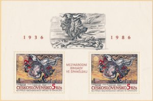 Czechoslovakia #2625 International Brigades in Spain Souvenir Sheet 1986 MNH