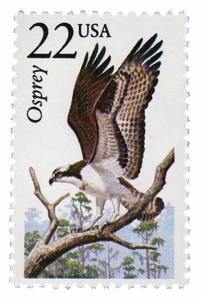 1987 22c Osprey Hawk, North American Wildlife Scott 2291 Mint F/VF NH