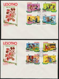 Lesotho 412-20 on FDC Disney, Christmas, Pluto, Mickey