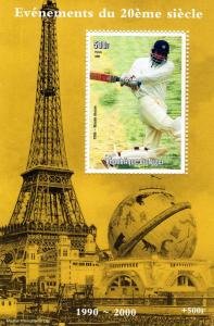 Niger 1998 CRICKET AKRAM Events 20th.Century 1990/2000 s/s Perforated Mint (NH)
