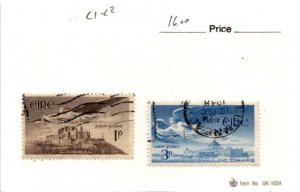 Ireland, Postage Stamp, #C1-C2 Used, 1949 Airmail, Angel Rock Cashel (AF)