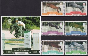 Cuba 2014 - Horses - MNH Set + Souvenir Sheet