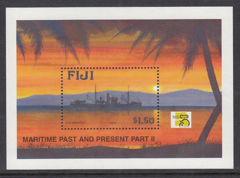 Fiji 847 Ship Souvenir Sheet MNH VF