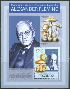 TOGO 2013 85th ANNIVERSARY DISCOVERY OF PENICILLIN ALEXANDER FLEMING S/S MINT NH