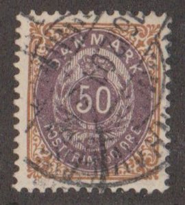 Denmark Scott #51b Stamp - Used Single