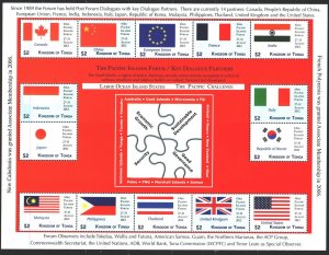 Tonga. 2012. Small sheet 1821-50. Oceania flags. MNH.