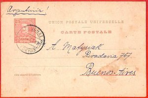 aa3945  - FUNCHAL  - POSTAL HISTORY -  Stationery Card to ARGENTINA  1905