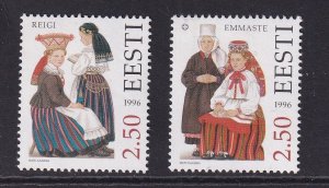 Estonia  #303-304  MNH  1996  folk costumes  Reigi  Emmaste