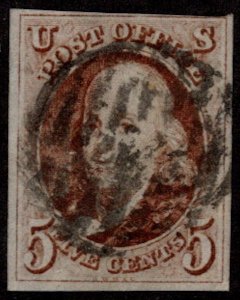 MALACK 1 VF/XF, four full margins, lovely shade, SUPER NICE! k0686