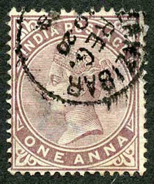 Zanzibar SGZ83 1882-90 India 1a Brown-purple 20 Nov 88 with CDS (type Z6) Used