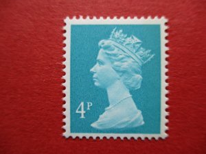 SGX864 Great Britain Elizabeth II 1985 4p Green Blue 1 Right Phosphor Band MNH