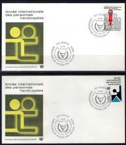 UN Geneva 99-100 Handicapped Persons Geneva Set of Two U/A FDC