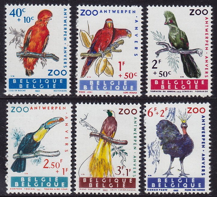 Belgium - 1962 - Scott #B712-B717 - MNH - Birds