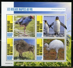 NIGER 2020  BIRDS THAT DON'T FLY  SHEET  MINT NH