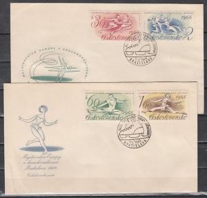 Czechoslovakia, Scott cat. 1367-69, 1372. Figure Skating. 2 First day covers. ^