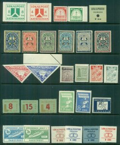 SWEDEN Early LOCALS collection of 55 different, NH, scarce