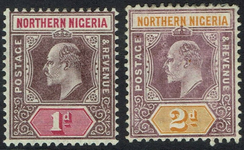 NORTHERN NIGERIA 1905 KEVII 1D AND 2D WMK MULTI CROWN CA