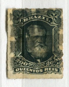 BRAZIL; 1860s early classic Dom Pedro issue used 200r. value