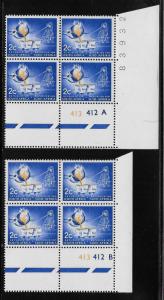 SOUTH AFRICA SC# 329 BK/4 LR 413/412A-B OCT 1971 ISSUE 12 PHOSPLORSCENT  FVF/MNH