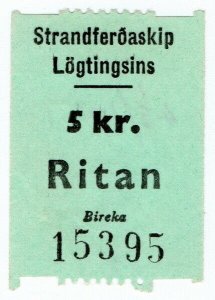 (I.B) Faroe Islands Cinderella : Ferry Parcel Service 5Kr (Ritan)